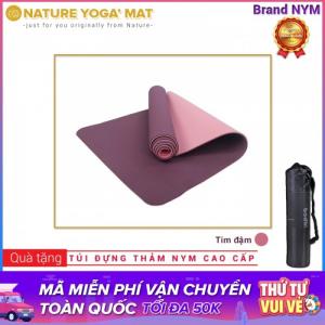 Thảm Tập Yoga TPE 2 Lớp 8MM Cao Cấp Chính Hãng NYM_Tím đậm