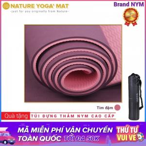 Thảm Tập Yoga TPE 2 Lớp 8MM Cao Cấp Chính Hãng NYM_Tím đậm