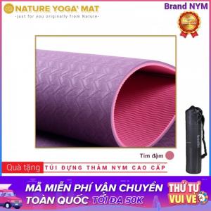 Thảm Tập Yoga TPE 2 Lớp 8MM Cao Cấp Chính Hãng NYM_Tím đậm