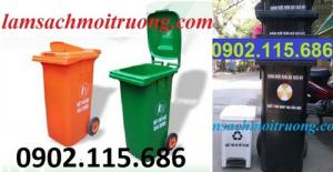 Thùng rác công cộng 120 lít, thùng rác 120 lít nắp kín, thùng rác nhựa 120 lít nắp hở,