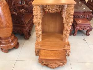 Bàn Thơ Ông Địa Đục Cột Rồng Không Hộp Đèn 80cm- Mẫu Vip