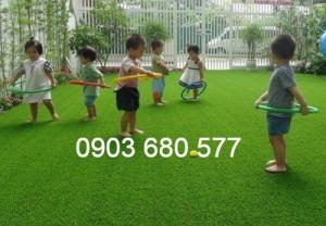 Chuyên bán cỏ nhân tạo cho trang trí trường mầm non, sân chơi, sân bóng, sân golf