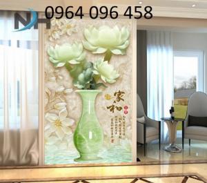 tranh 3d bình hoa phòng khách