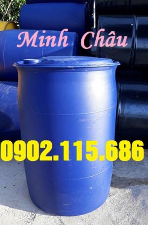 Thùng phuy nhựa 120L nắp kín, thùng phuy nhựa 120L nắp nhỏ, thùng phuy nhựa 120L làm bè,