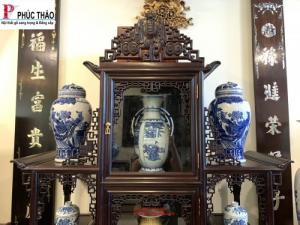 Tủ bày đồ gỗ gụ chạm dơi thọ
