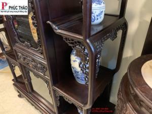 Tủ bày đồ gỗ gụ chạm dơi thọ