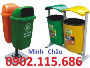 Thùng rác nhựa treo đôi, thùng rác treo 2 ngăn, thùng rác treo đôi 80L, thùng rác treo đôi 55L,