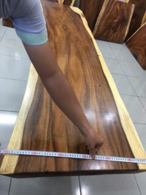 Mặt bàn gỗ me tây dài 2.28m rộng 60-55-60cm