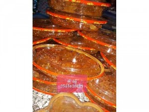 Mứt bưởi dẻo tỉa hoa mai đẹp mắt