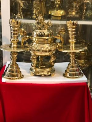 Bộ đỉnh tam sự rồng vàng cao 50cm