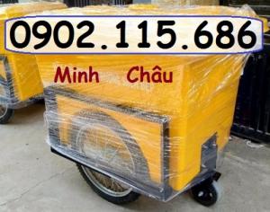 Xe gom rác 660l 3 bánh hơi, Xe gom rác 660L nhựa composite, Xe chở rác 660L 3 bánh, Xe rác 660L nhựa 3 bánh,
