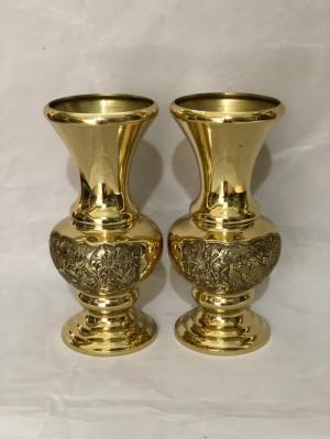 đôi bình bông thờ cúng bằng đồng cao 30cm