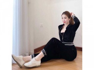 bộ thể thao nhung bo viền chữ