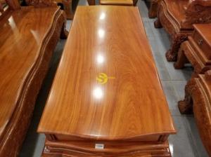 Bộ bàn ghế gỗ hương đá chạm đào tay rồng, mặt liền 6 món BBG049