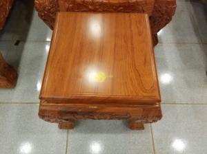 Bộ bàn ghế gỗ hương đá chạm đào tay rồng, mặt liền 6 món BBG049