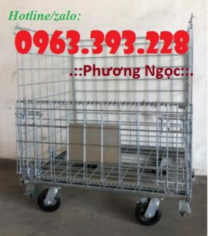 Lồng chứa hàng có chân , xe đẩy lồng thép