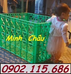 Sọt nhựa công nghiệp có bánh xe, thùng nhựa lỗ có bánh xe, rổ nhựa có bánh xe,