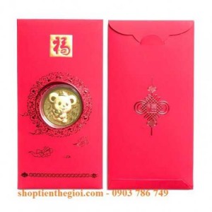 Bao lì xì con chuột vip vàng 24k