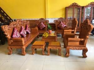 Bộ bàn ghế hoàng gia gỗ gõ đỏ 10 món – BBG079