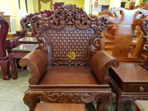 Bộ bàn ghế Hoàng Gia gõ đỏ tay cong 10 món – BBG0792
