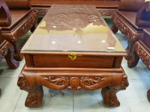 Bộ bàn ghế Hoàng Gia gõ đỏ tay cong 10 món – BBG0792