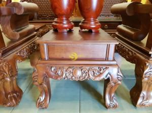 Bộ bàn ghế Hoàng Gia gõ đỏ tay cong 10 món – BBG0792