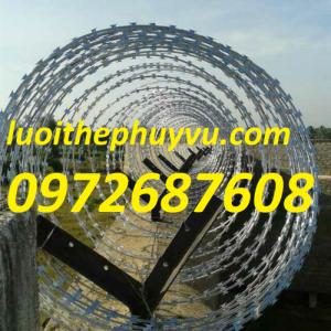 Chuyên sỉ, lẻ dây thép gai hình dao mạ kẽm, dây gai tôn bùng nhùng giá rẻ