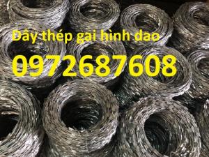 Chuyên sỉ, lẻ dây thép gai hình dao mạ kẽm, dây gai tôn bùng nhùng giá rẻ