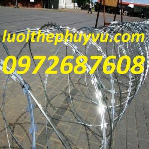 Chuyên sỉ, lẻ dây thép gai hình dao mạ kẽm, dây gai tôn bùng nhùng giá rẻ