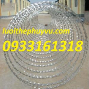 Sản xuất dây kẽm gai hình dao, dây kẽm lam chống trộm giá tốt nhất