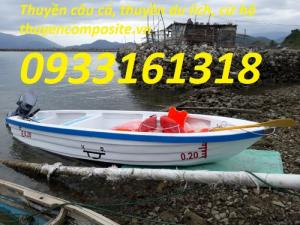 Thuyền chèo tay composite có thể gắn máy giá rẻ tại Long An