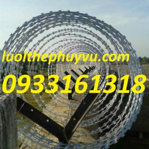 Dây thép gai hình dao, dây kẽm lam, dây thép gai vòng tròn chống trộm giá tốt