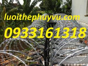 Dây thép gai hình dao, dây kẽm lam, dây thép gai vòng tròn chống trộm giá tốt