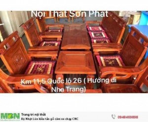 Bộ Nhật Lùn kiểu tần gỗ căm xe chạy CNC