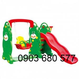 Cần bán bộ cầu trượt kèm xích đu đáng yêu cho bé mầm non
