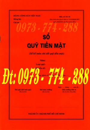 Sổ quỹ tiền mặt loại 1 - Bìa hồng