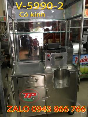 Xe nước mía siêu sạch ép 2 cây motor 800w có tủ kính