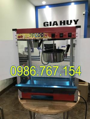 Máy nổ bắp rang bơ chạy điện dòng tủ kính
