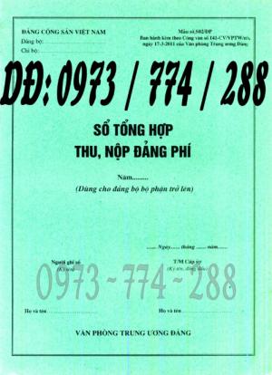 Sổ thu Đảng phí của chi bộ