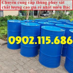 Thùng phuy sắt 220l nắp kín, thùng phuy sắt 220l nắp mở, thùng phuy sắt mới giá rẻ, thùng phuy sắt cũ giá rẻ,