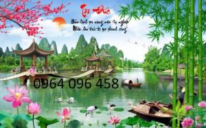 gạch tranh 3d phong cảnh thác nước
