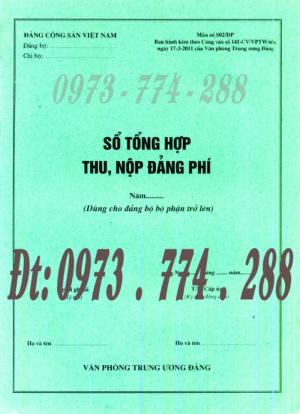 Bán sách quyển sổ thu, chi Đảng phí và nguồn thu khác (Mẫu số S03/ĐP)