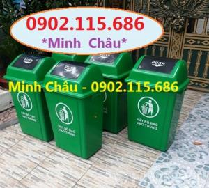 Thùng rác nhựa 60l, thùng rác 60l đạp chân, thùng rác 60l nắp lật, thùng rác 60l nắp kín,