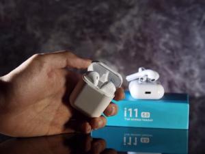 Tai Nghe Bluetooth I11 Có Nút Cảm Biến, Hộp Sạc - Âm Thanh Sống Động Hỗ Trợ Mọi Hệ Điều Hành IOS, Android