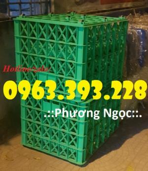 Sóng nhựa rỗng HS022, sọt nhựa 8 bánh xe, sọt nhựa đẩy hàng