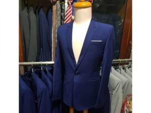 Full set vest owen xanh dương 1 khuy