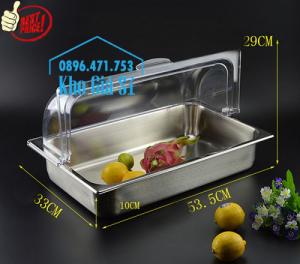 Khay trưng bày thức ăn buffet, trái cây, sashimi, bánh ngọt có nắp đậy bằng nhựa mica trong suốt mở 2 chiều - Bà Rịa Vũng Tàu