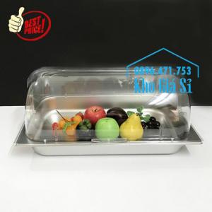 Khay trưng bày thức ăn buffet, trái cây, sashimi, bánh ngọt có nắp đậy bằng nhựa mica trong suốt mở 2 chiều - Bà Rịa Vũng Tàu