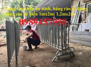 Sản xuất hàng rào ngăn đám đông, hàng rào di động 1mx2m, 1,2mx2m giá rẻ
