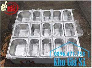 Thùng/Khung/Khay inox giữ lạnh đặt tại bàn bán trà sữa, cháo dinh dưỡng tại Đà Nẵng